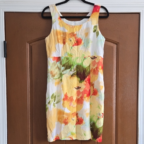 Rabbit Rabbit Rabbit Cream Sheath Mini Dress Scoop Neck Sleeveless Size 12P - Picture 1 of 4
